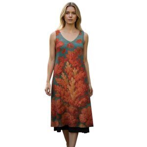 Floral Reef Bloom Painterly Coral Fantasy Kate Dress – PREORDER, Reversible